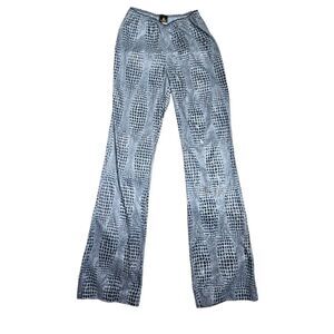 VINTAGE Y2K sheer blue snake print clubwear festival flare‎ pants S/M